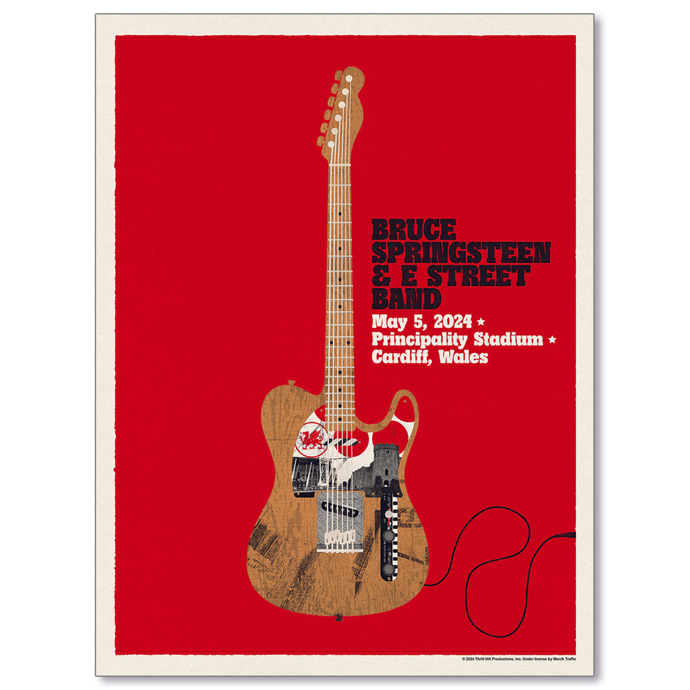 Cardiff 5th May Bruce Springsteen and E Street Band World Tour 2024 Poster - Limited Edition
