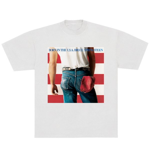 【XLサイズ】Bruce Springsteen White Tee Vintage BRUCE SPRINGSTEEN T-shirt Authentic Crew Neck 90's