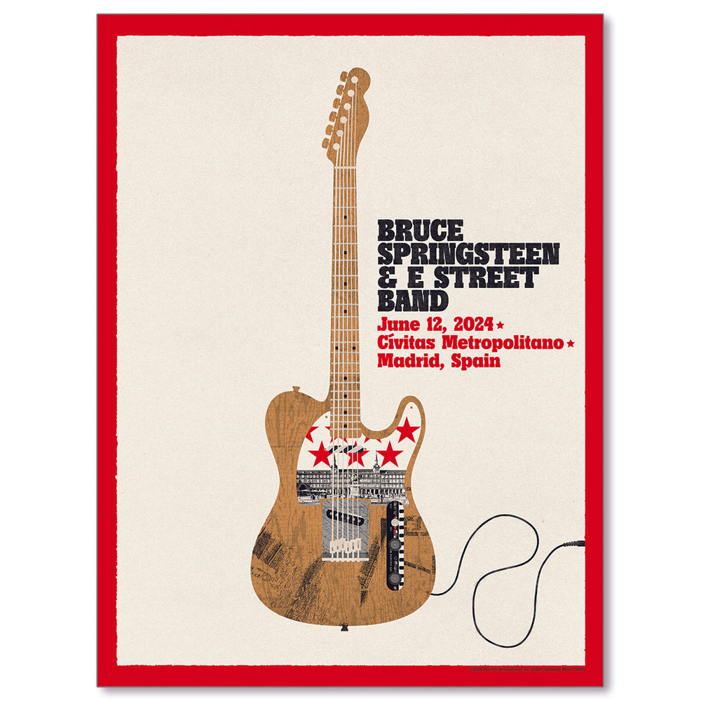 Madrid 12th June Bruce Springsteen and E Street Band World Tour 2024 Poster - Limited Edition