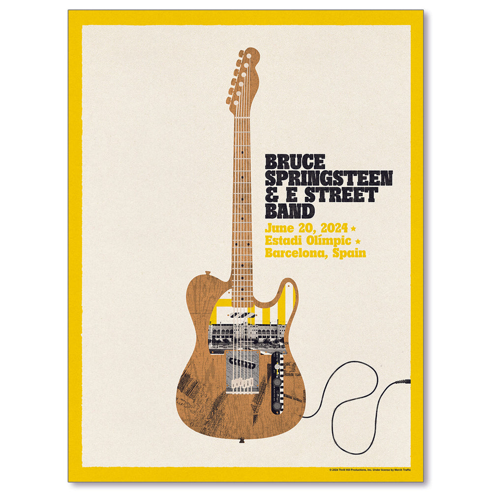 Barcelona 20th June Bruce Springsteen and E Street Band World Tour 2024 Poster - Limited Edition