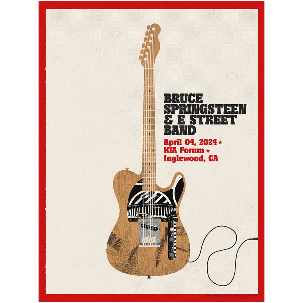 Inglewood April 4 Bruce Springsteen & The E-Street Band World Tour 2024 Poster - Limited Edition