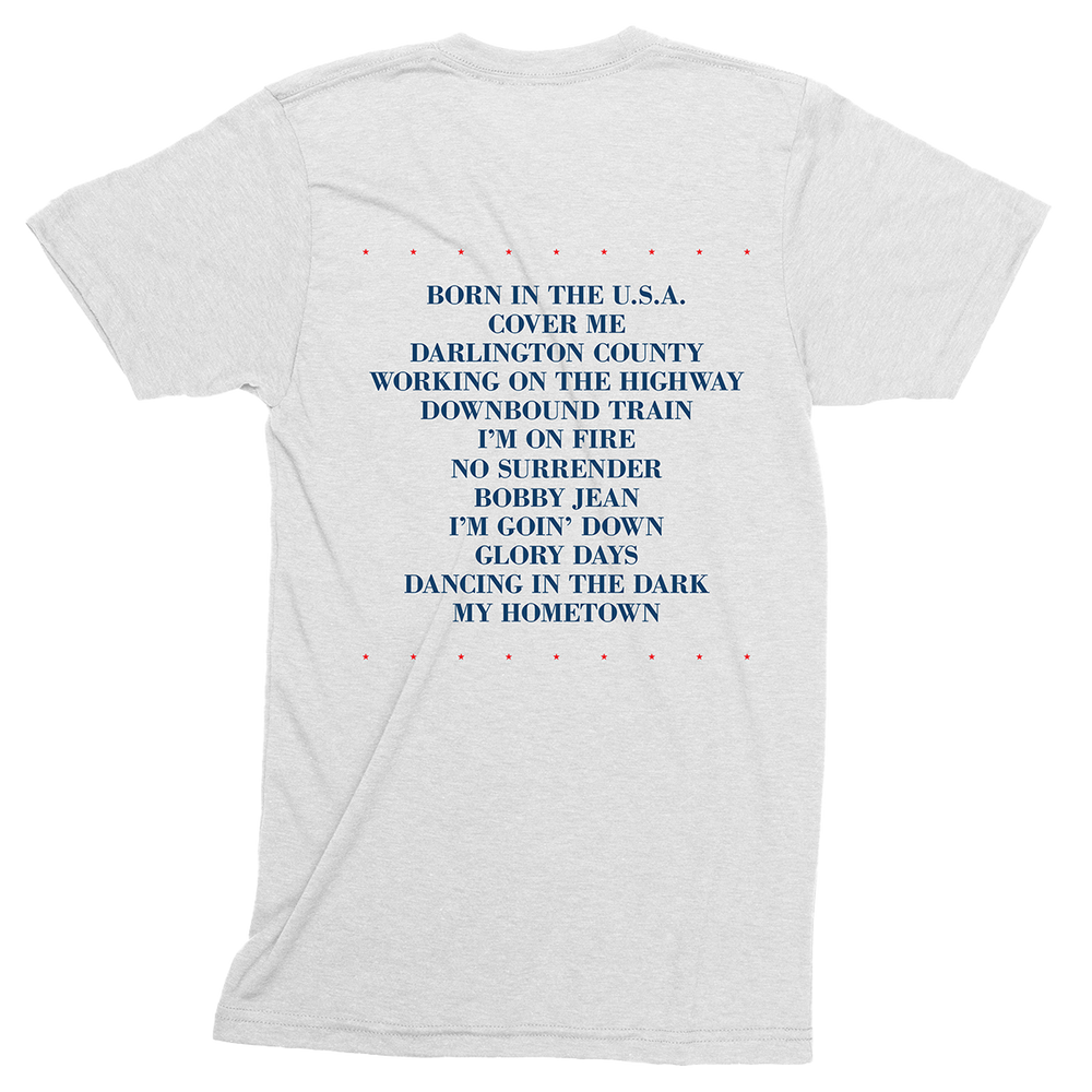 Born In The USA 40th Anniversary Tracklist Tee