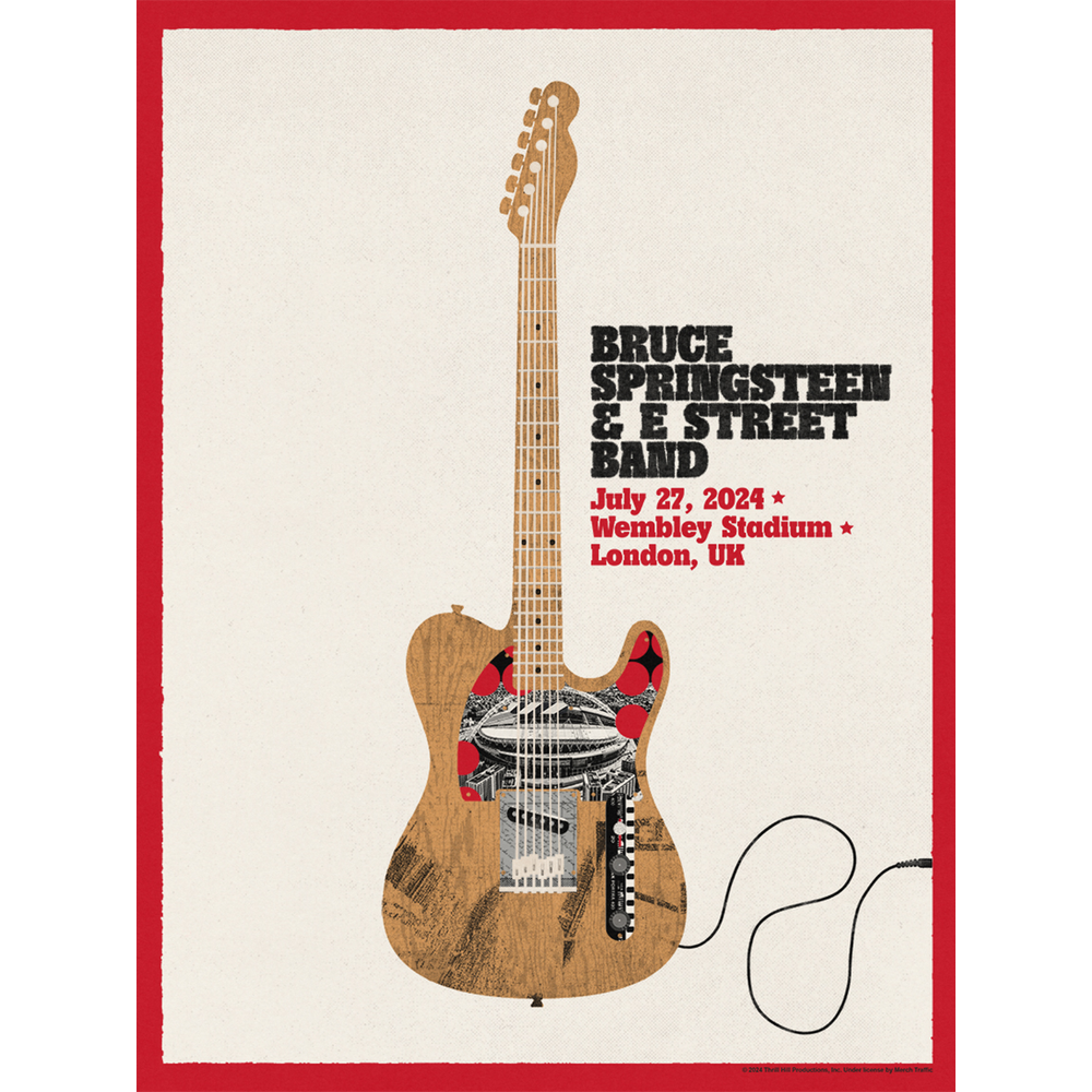 London 27th July Bruce Springsteen and E Street Band World Tour 2024 Poster - Limited Edition