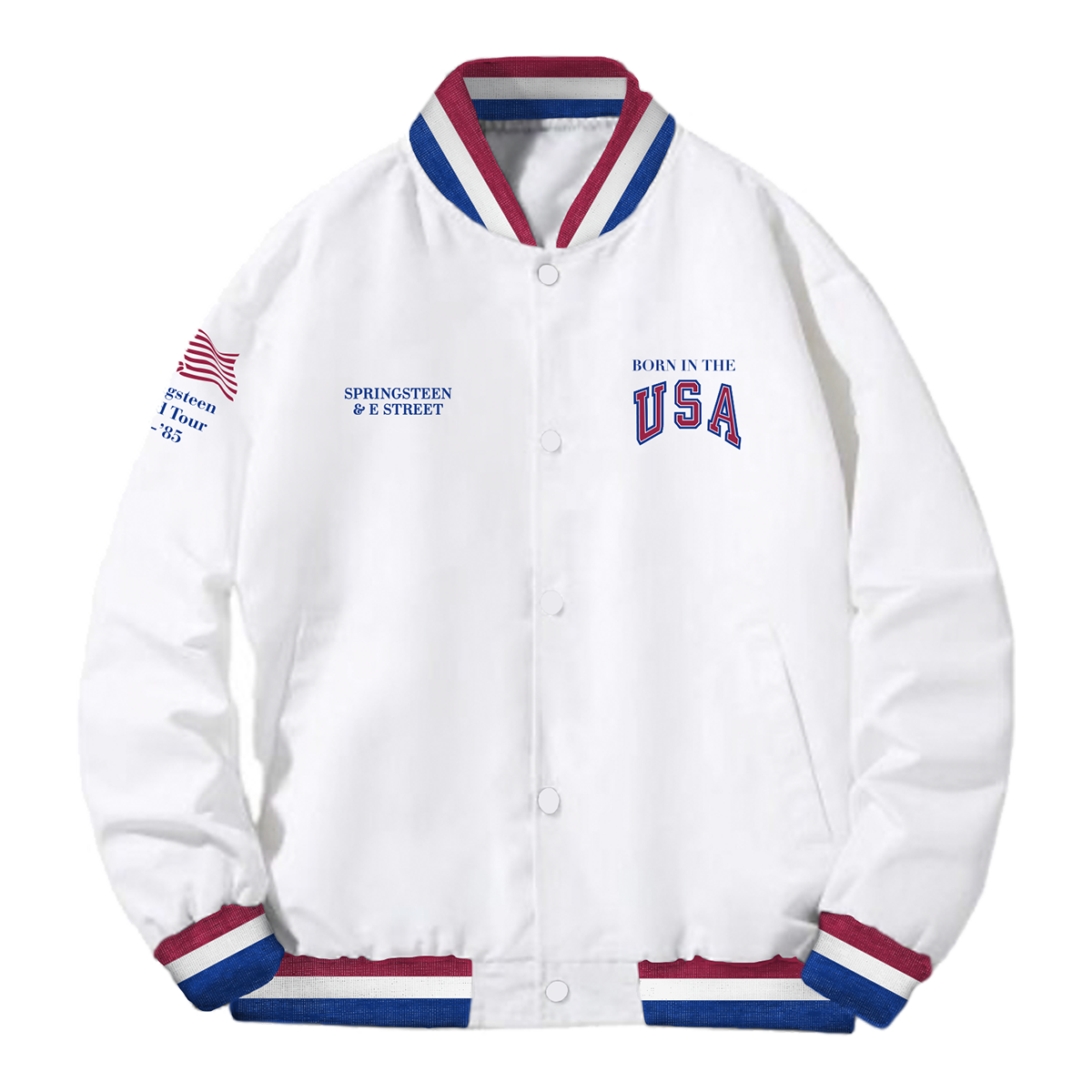 Retro Born In The U.S.A. Bomber Tour Jacket