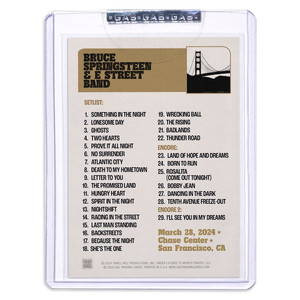 GAS San Francisco March 28 Bruce Springsteen & The E-Street Band 2024 Setlist Trading Card
