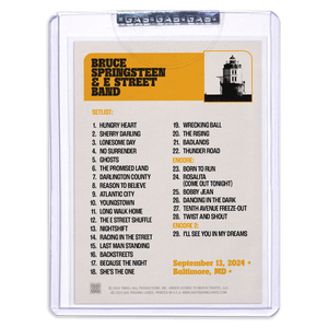 GAS Baltimore September 13 Bruce Springsteen & The E-Street Band 2024 Setlist Trading Card