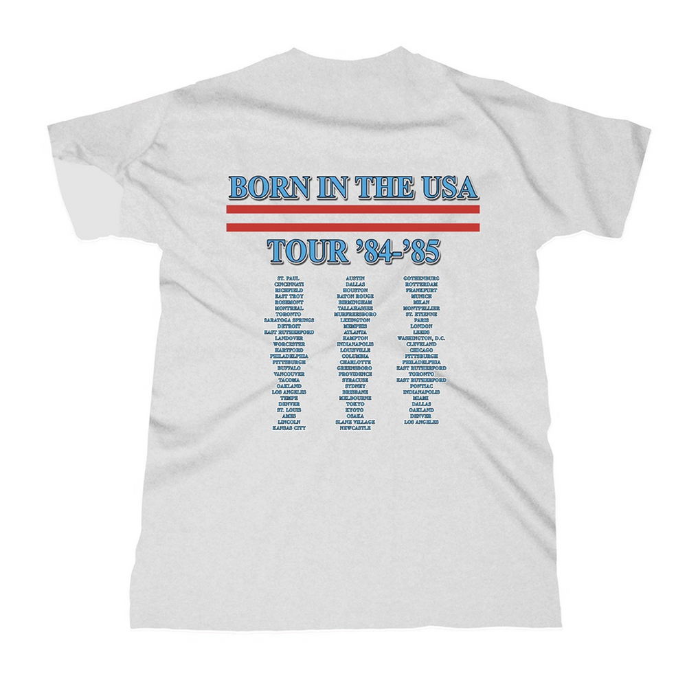 Born In The USA White Tee Bruce Springsteen